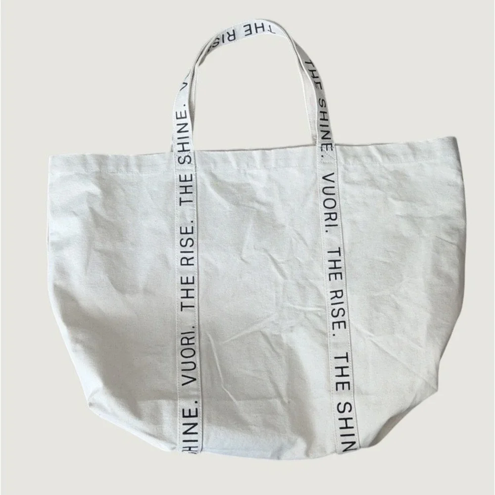 VUORI The Rise The Shine Natural/Cream Canvas Oversize Tote Bag‎